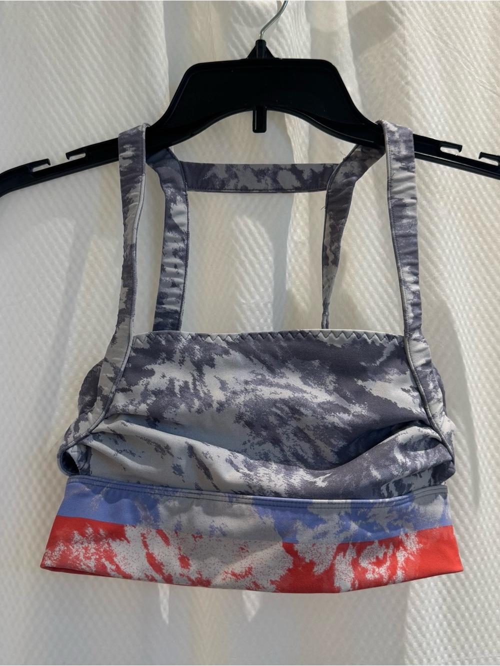 FP Movement by Free People Gray, Blue & Red Patterned Sports Bralette